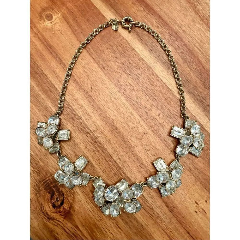 J.Crew | Rhinestone Cluster Collar Necklace | 18” Length